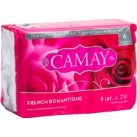 Туалетное крем-мыло Camay French Romantique c розой, 4 х 75 г